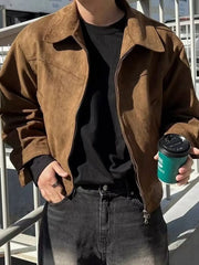 Men's Plus Size Zip Up Long Sleeve Jacket